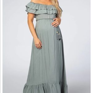 Sage Maternity Photoshoot Dress